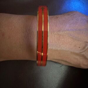 Kate Spade New York “Meet Your Match” Red Enamel Bangle Bracelet